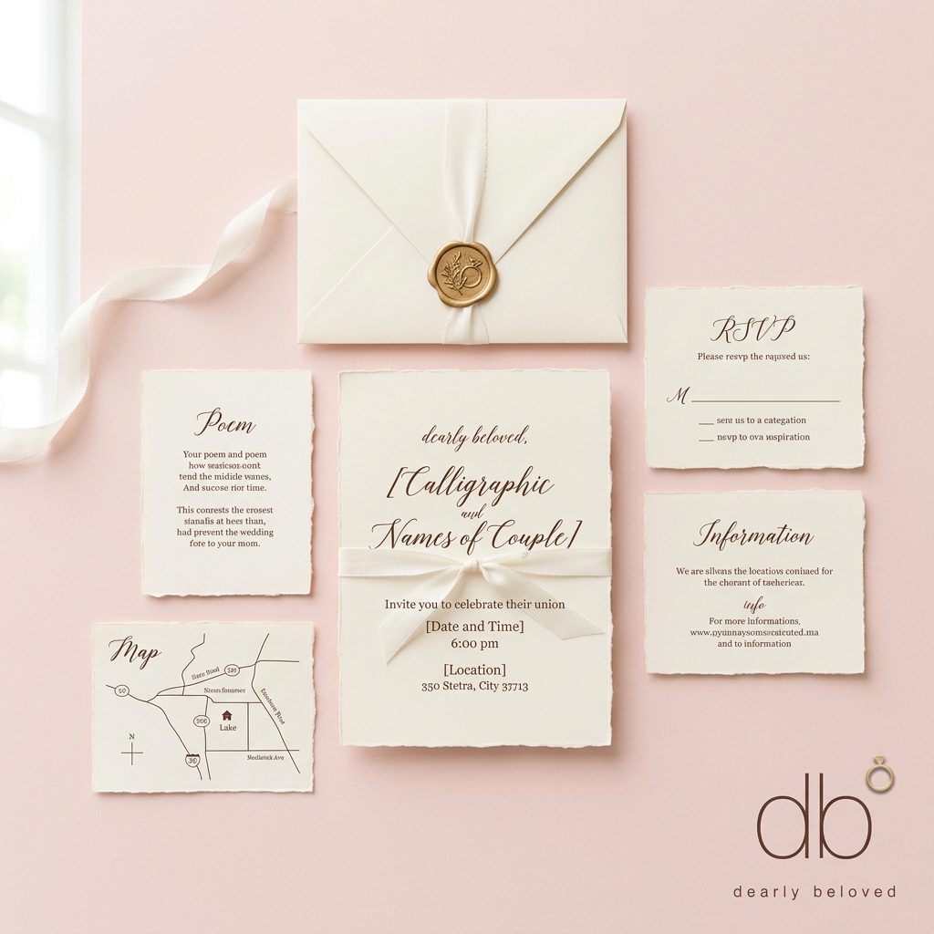 Invitation suite with wax seal